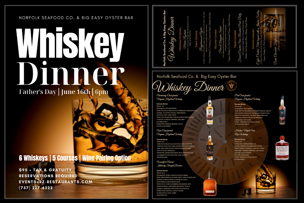Father's Day Whiskey Dinner print pieces