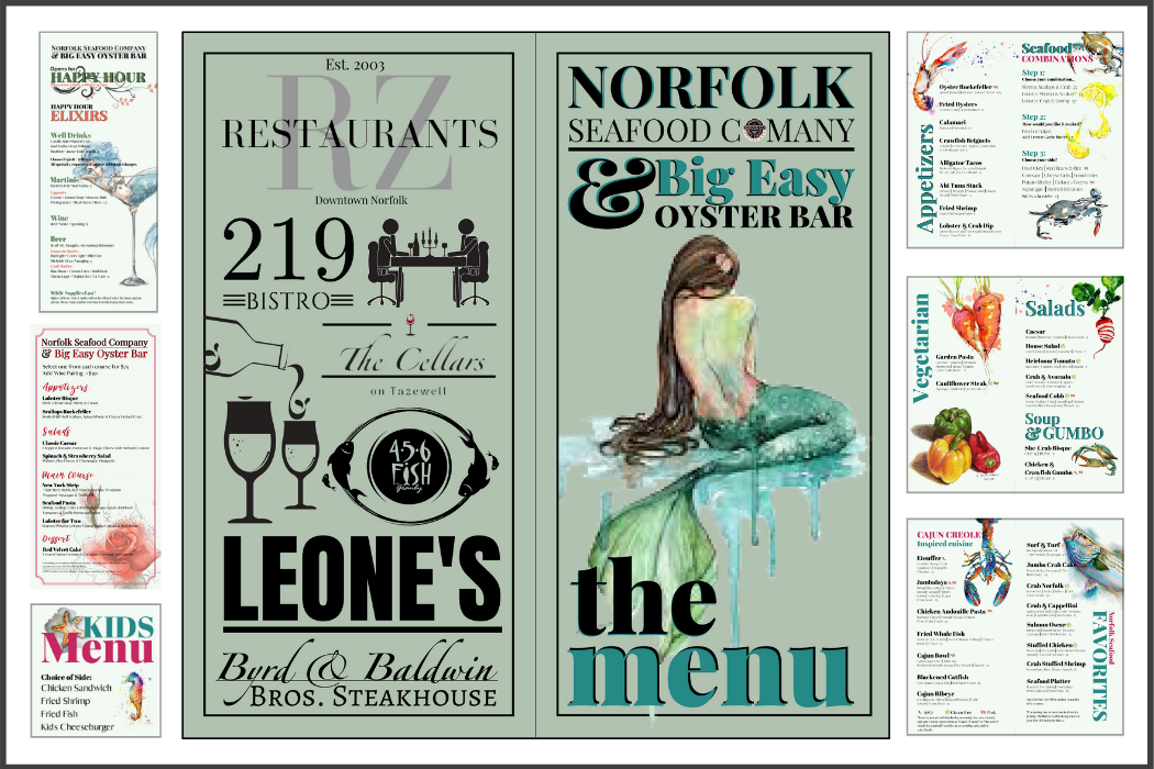Norfolk Seafood Co. & Big Easy Oyster Bar menu examples