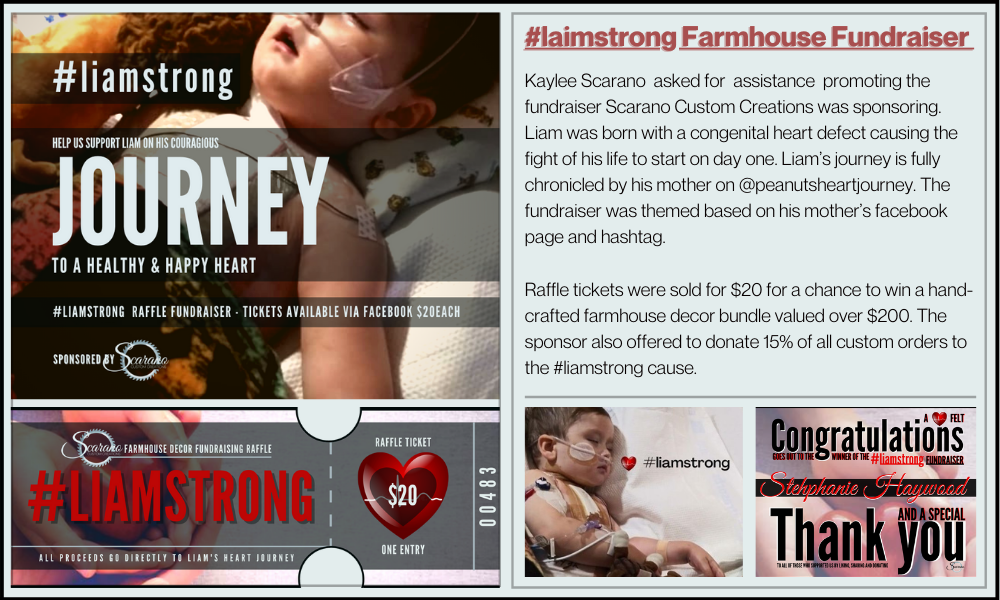 Liamstrong Fundraising Campaign sponsored by Scarano Custom Creations